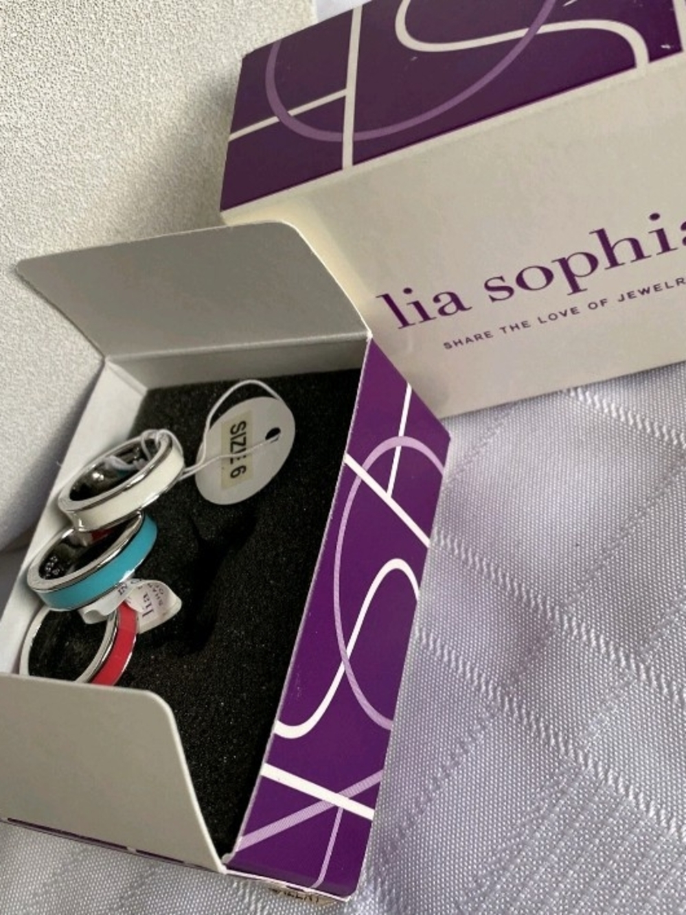 LIA SOPHIA ENAMEL RING SET OF THREE